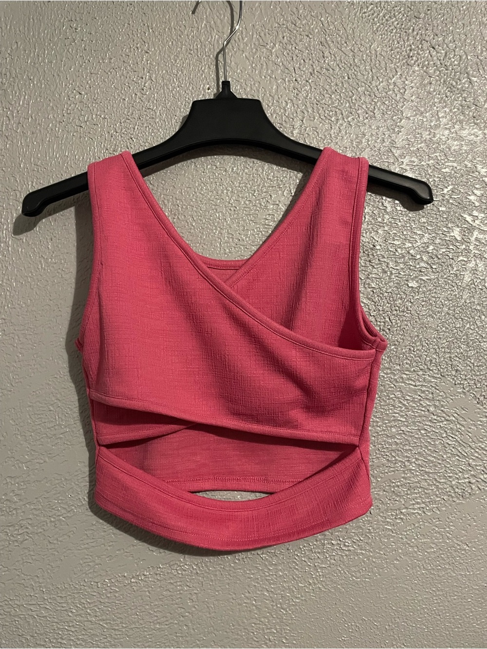 Roxy Pink Cross-Front Cutout Tank